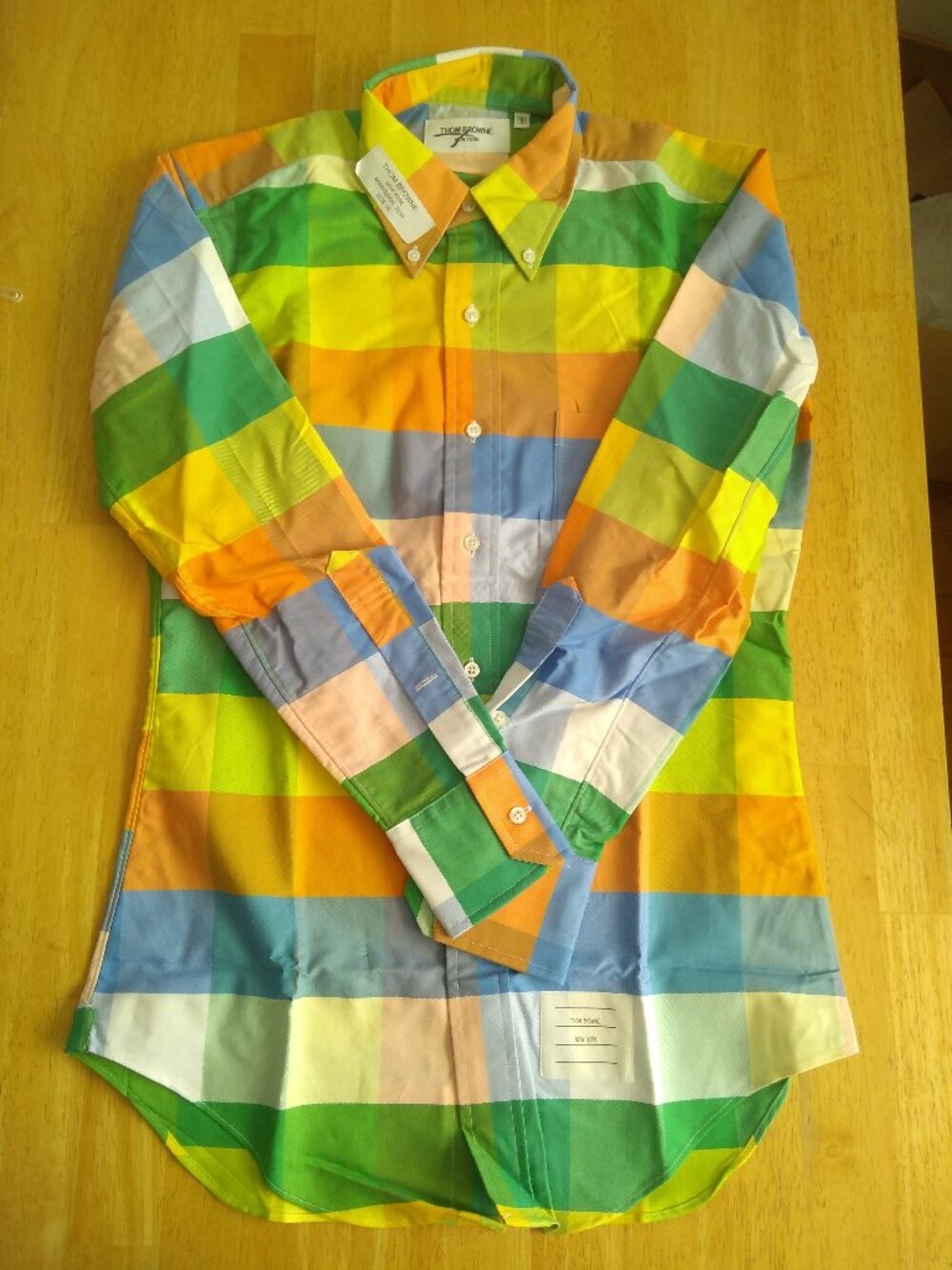 New Thom Browne Checked Oxford Small 15-31